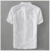 Men's Short Sleeve Slim Fit Breathable Cotton Linen Shirt
