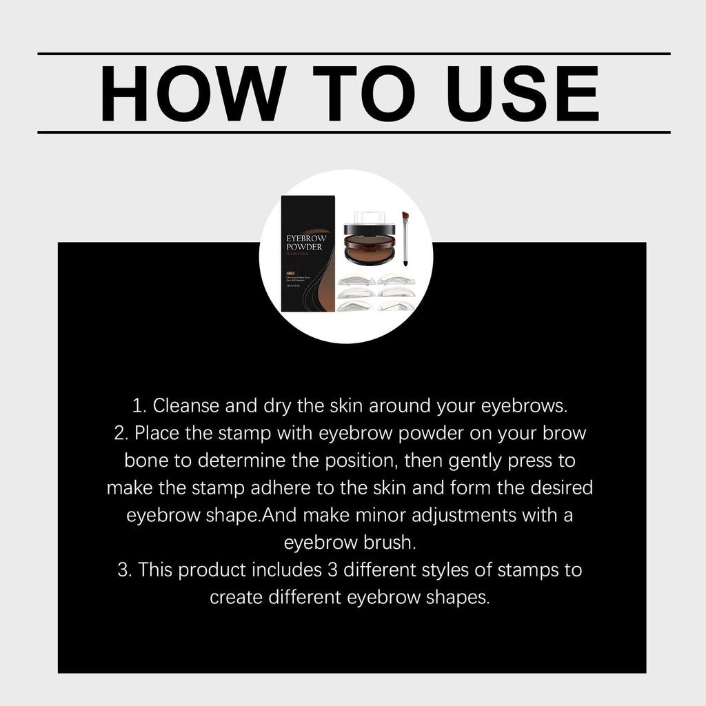 Waterproof Eyebrow Stamp Set (#01) - Fine Adhering Powder for Easy Brow Shaping, Ideal for Daily Use