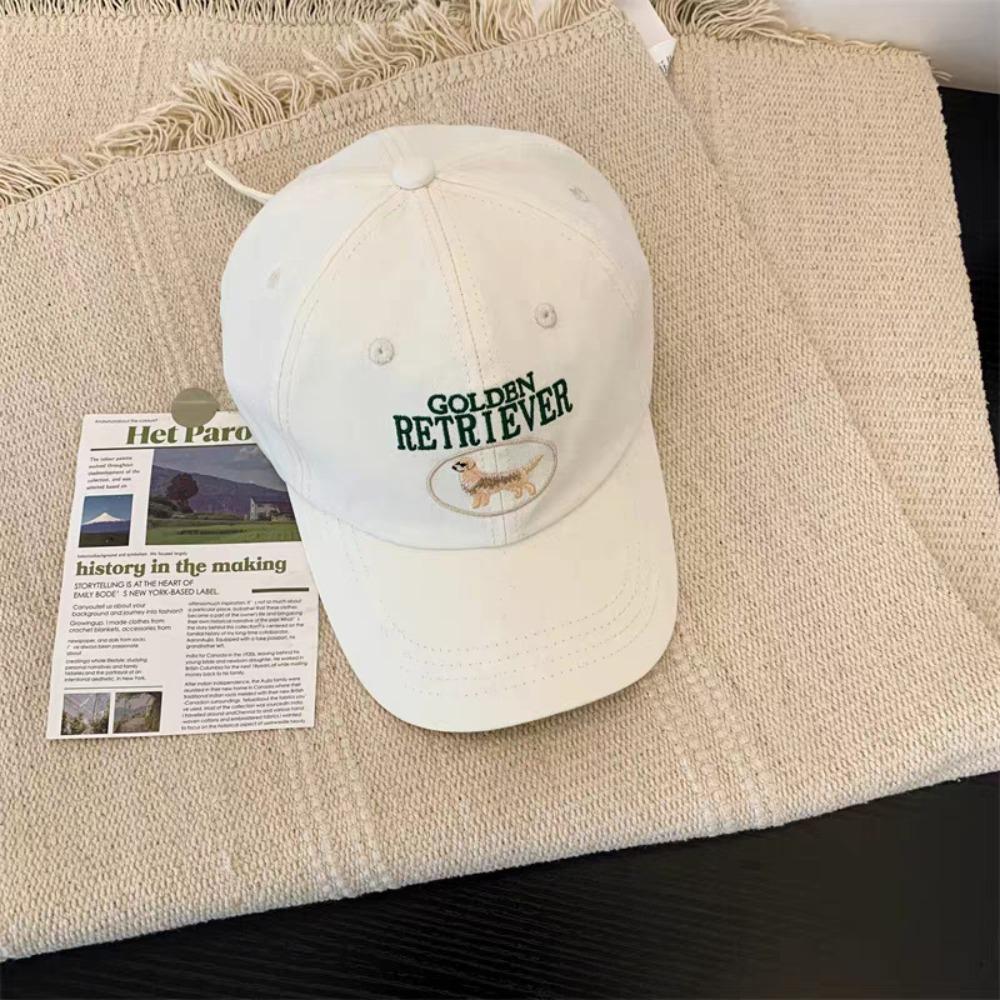 

Вышитая бейсболка в корейском стиле, шляпа от солнца с щенком, модная милая бейсболка, уличная одежда белый