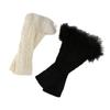 Lace Y2K Warm Sleeves Elastic Fingerless Gloves Fashion Feather Knitted Arm Warmers  Lolita