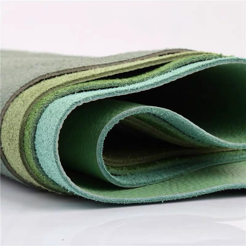 1.5mm thick head layer cowhide leather material bean green genuine leather grass green deep green dark green whole cowhide