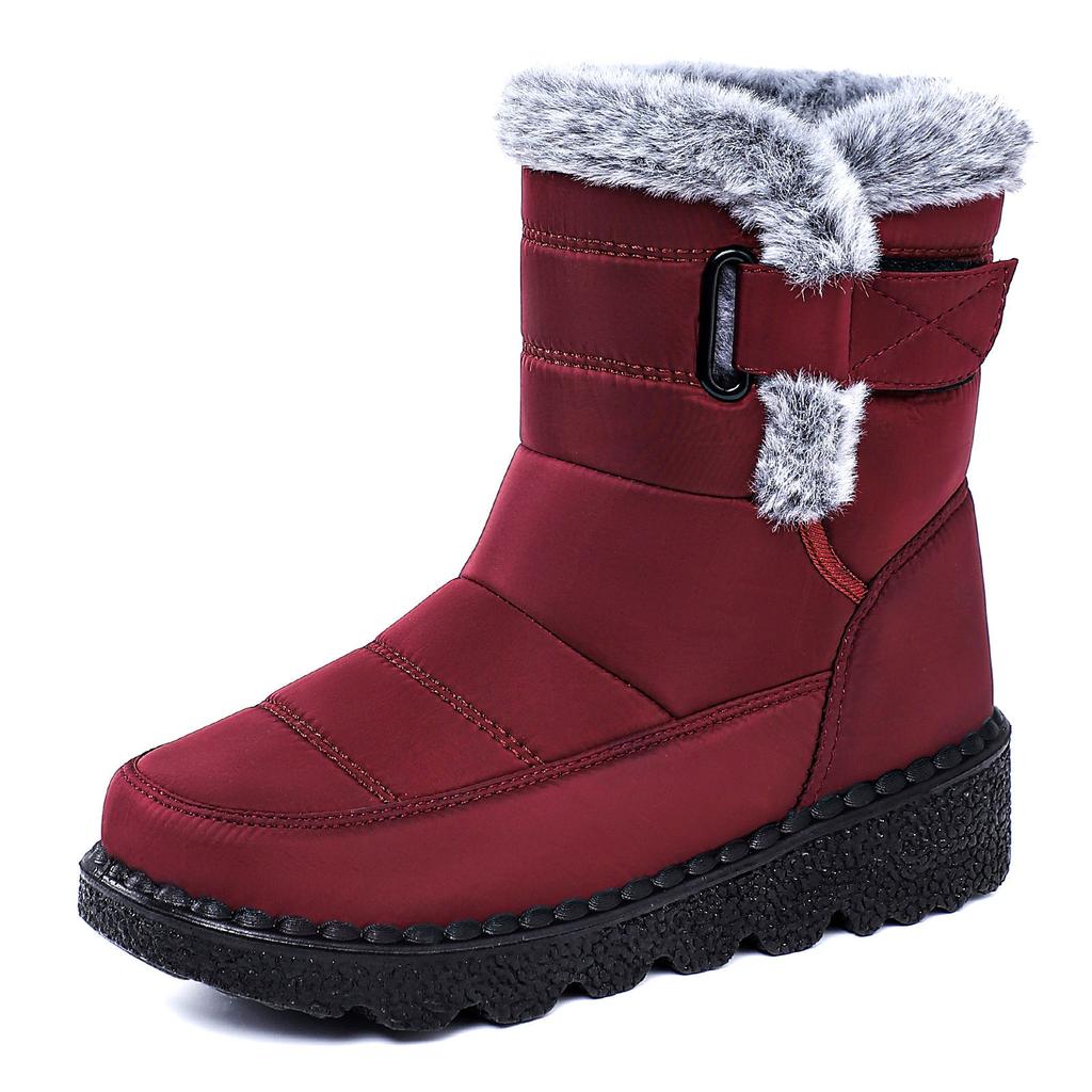 Women's Padded Thickened Warm Non-tired Feet a Stirrup Thick Bottom Height Comfortable Waterproof Non-slip Leisure Snow Boots Cotton Shoes