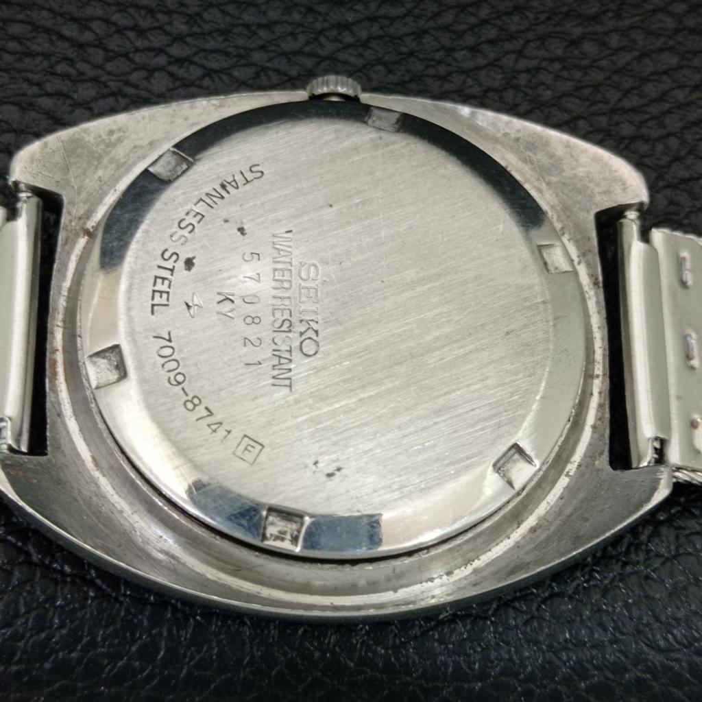 VINTAGE SEIKO 5 AUTOMATIC 7005A JAPAN MENS BLACK COLOR DIAL WATCH A709364-1