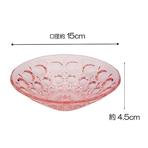 Aderia (ADERIA) Mittlere Schalen, Korallenrosa, Maximal 15 cm x 4,5 cm hoch, Suigetsu Dessertschalen, 3er-Set, Hergestellt in Japan, F-70384