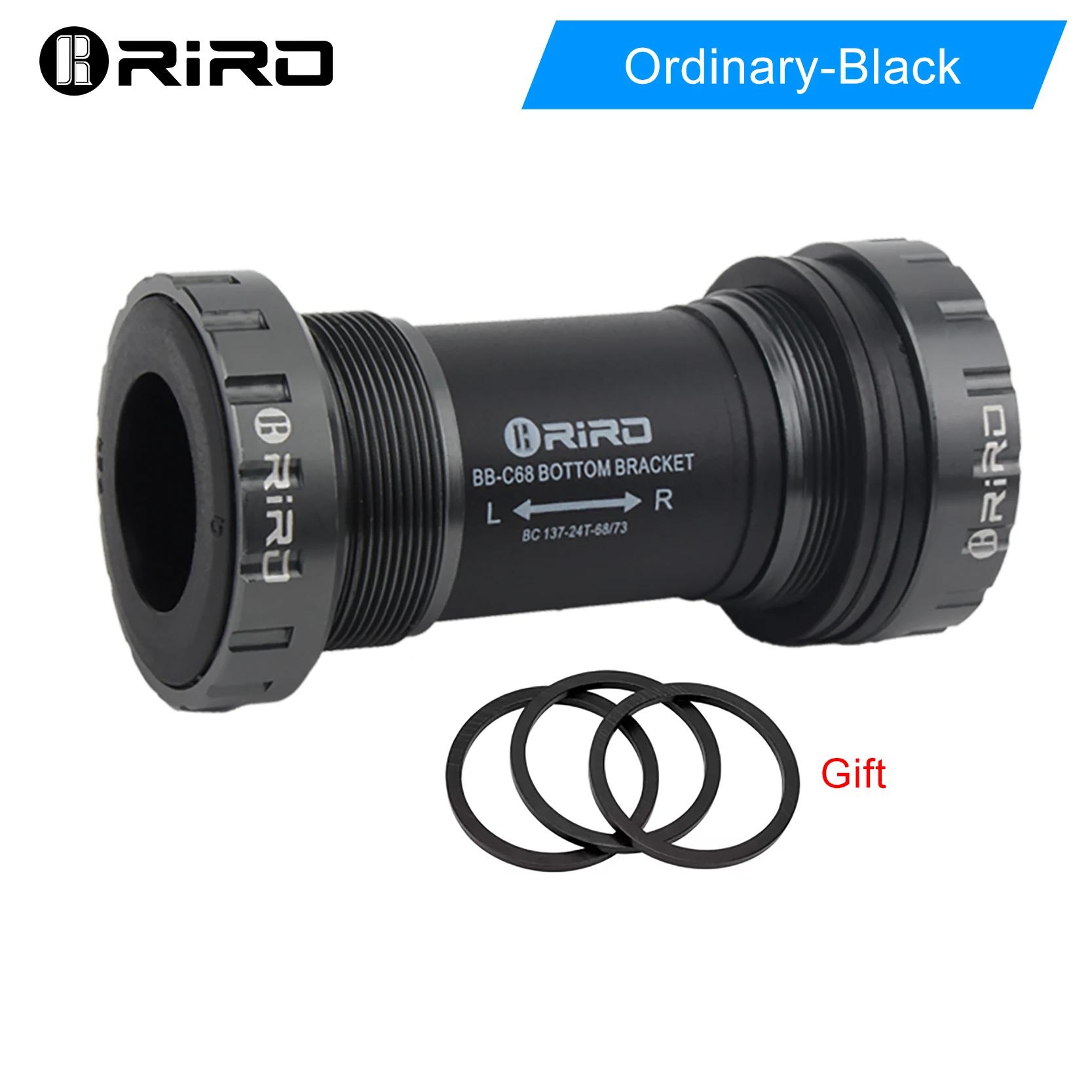 RIRO Bicycle Ceramic Bottom Bracket BB68/BB92 68/73MM Threaded BB MTB Sealed Bearings Road Bike 1.37/24mm Shaft Univesal Parts Ordinary-Black