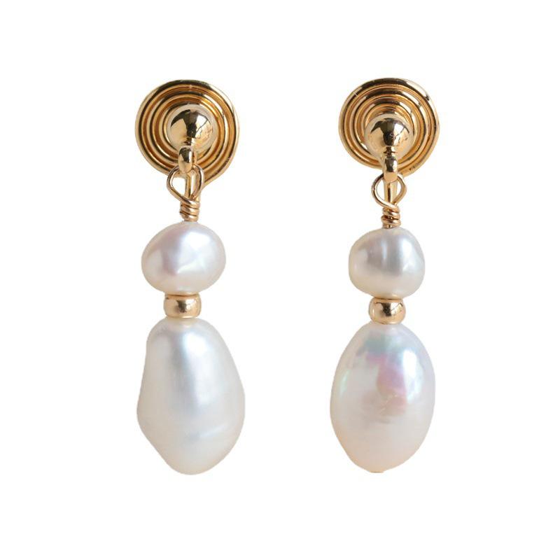 Baroque Freshwater Pearl Tassel Ear Clips for Non-Pierced Ears - Cold Style Fashion Earrings