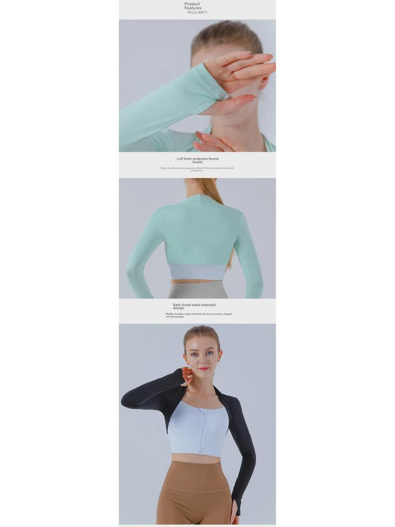 Women's Short Sleeve Thumbhole Yoga Top - Tight-Fit Sports Blouse/Shawl Fitness Waistcoat
