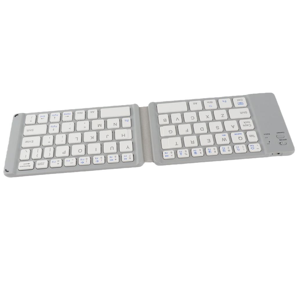 Bluetooth Foldable Keyboard Low Noise Lightweight Stylish Portable Wireless Keyboard for Travel Outdoor White