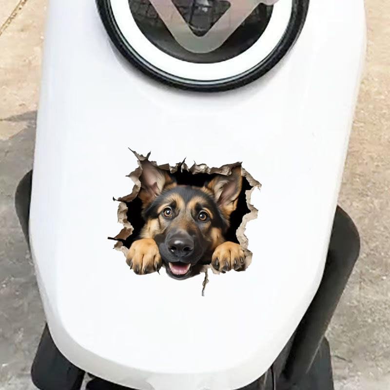 Decorative Decals 3D German Shepherd Car Sticker Set, Vinyl Material, Suitable for Decorating car Bodies, Windows, Rear Windshield, Bumpers, Walls,