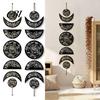 Wall Mounted Art Boho Decoration, Moon Phases Art, Minimalist Star Bohemian Hanging for Home Gothic Witchy Door Pediment Pediments Sign Room