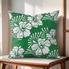 Hawaiian Flowers Cushion Cover Natural Linen Organic Fabric DoubleSided Printing Couch Pillow Covers Home Decor