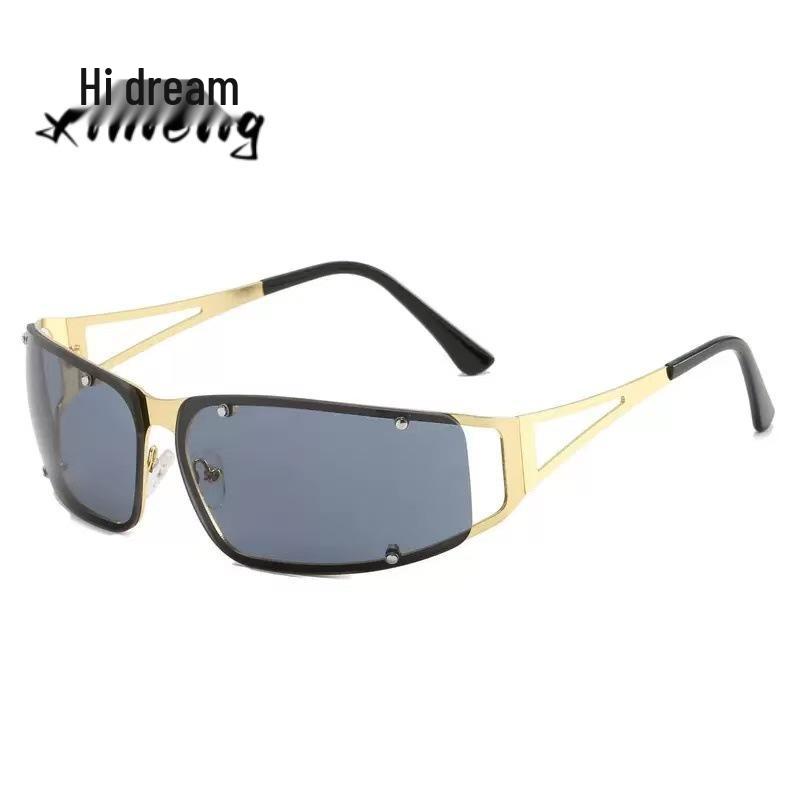 2024 Y2K Hollow Metal Sunglasses for Women - European & American Hot Girl Disco Party Fashion
