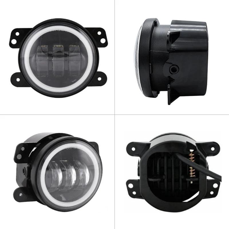Fog Light LED Angel Eyes 4 Inch Work Light Headlight White DRL Amber Fog Lights LED Headligh For Off-Road Jeep Fog Lights,2pcs.