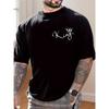 Black king letter graphic printing men's creative top casual short-sleeved round neck cottonT-shirt summer outdoor men's T-shirt