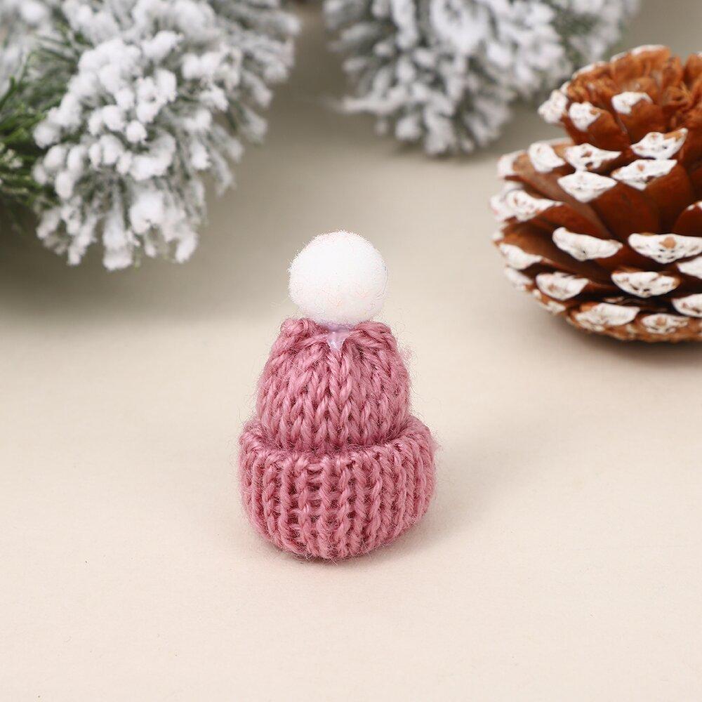 Christmas Mini Hat Ornaments Korean Version Knitted Yarn Ball Handmade DIY New Year Decoration Hat