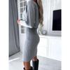 Fashion Women's Autumn Pit Stripe Long Sleeve Top Camisole Dress