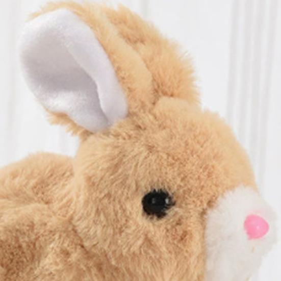 Electric Plush Rabbit Toy Jumping Moving Ears Nose Bunny Plushie Toddlers Interactive Simulation Stuffed Animal Toy with Sound