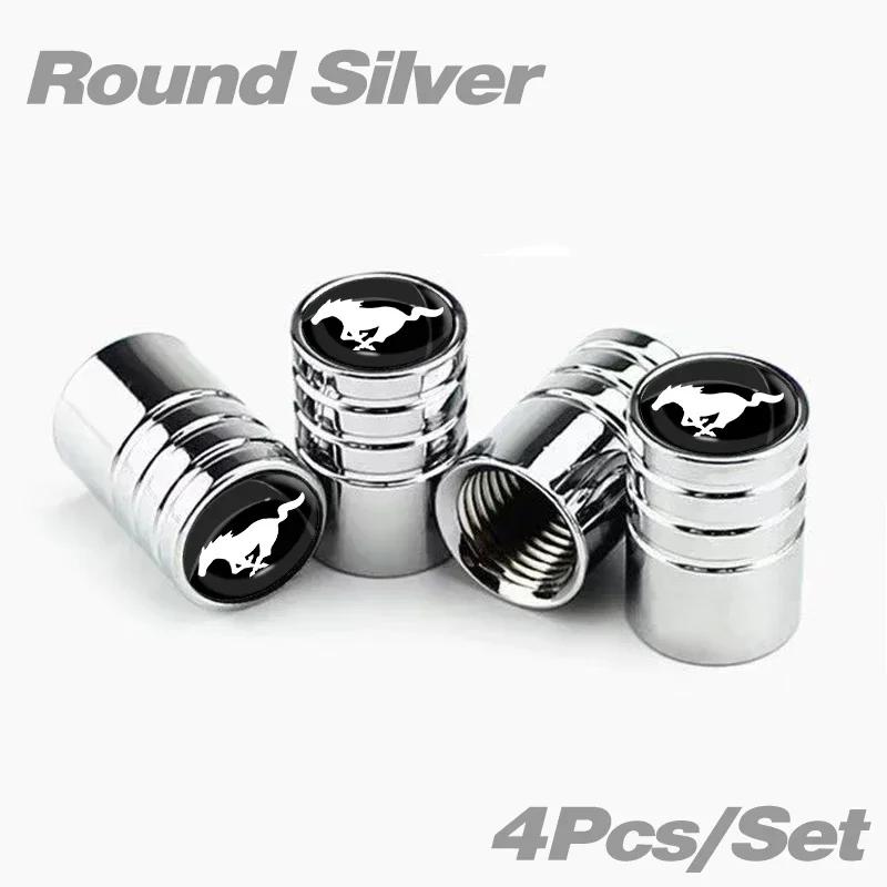 New 2026 Car Sticker Ford New 2025 Hot 4Pcs/Set Car Wheel Tire Valve Caps Metal Stem Cover For Ford Mustang Explorer FIESTA Focu