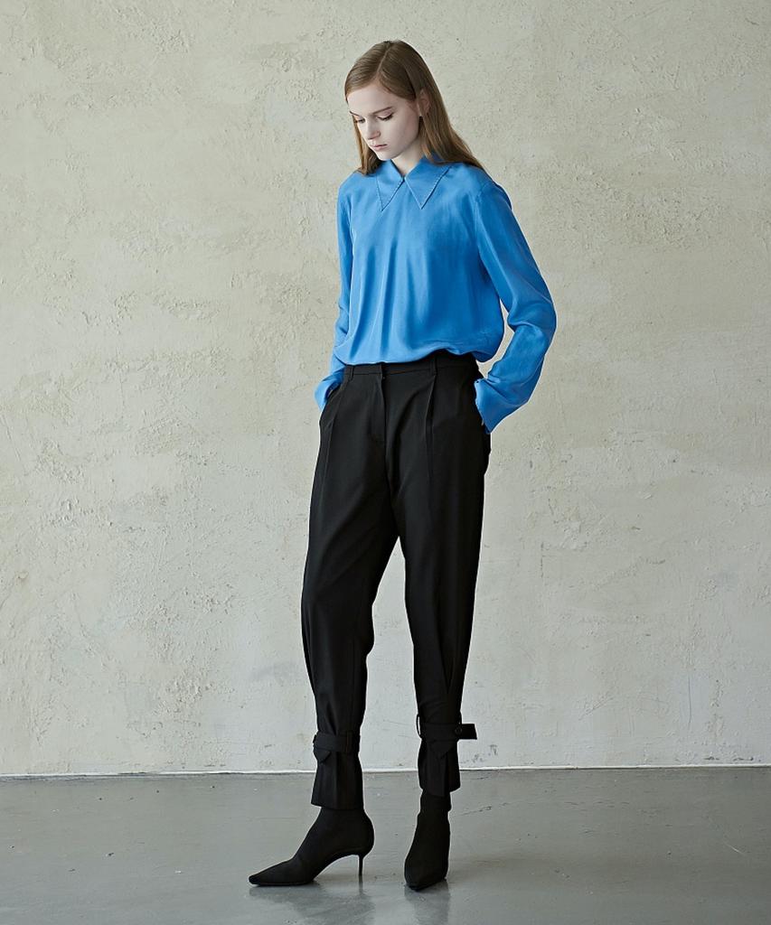 MITTE Hem Line Pleats Banding Pants _Black
