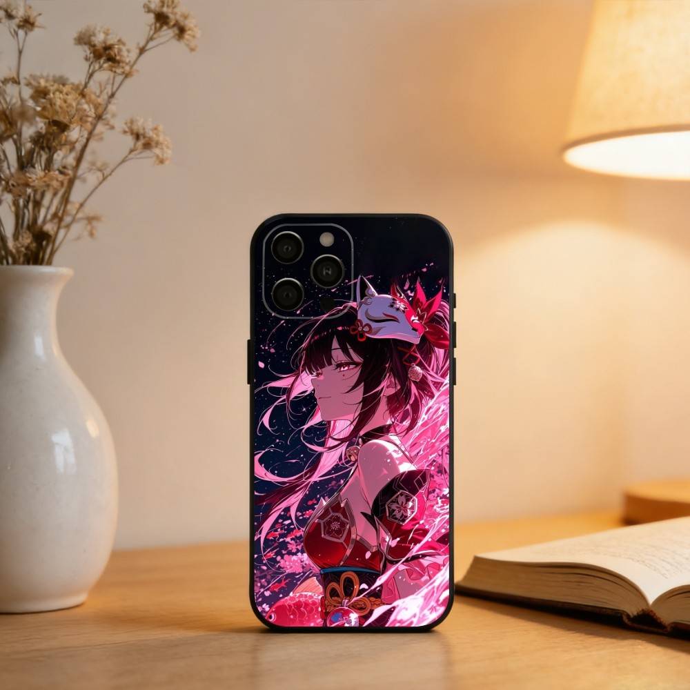 

H-Hanabi H-Honkai Star Rail Sparkle Phone Case For iPhone 17,16,15,14,13,12,11 Plus,Pro Max,XS,Soft Silicone Black Cover iPhone17promax