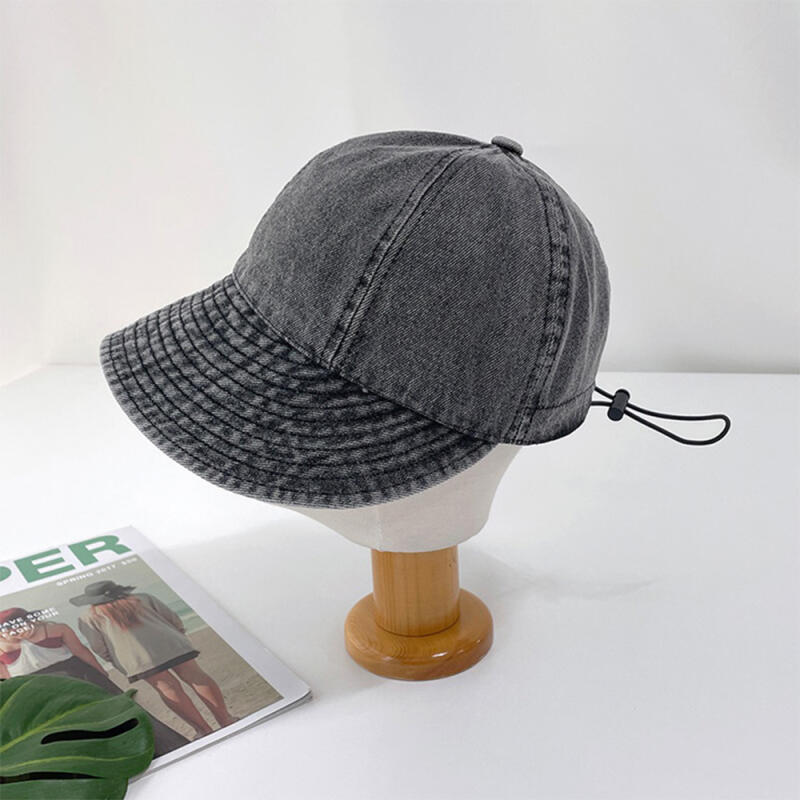 Женская асимметричная джинсовая шляпа-ведро, панама, боннет C5542_Black