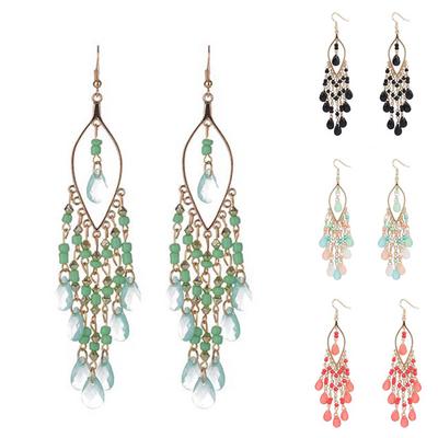 Bohemian Tassel Earrings Jewelry Women Dangle Rhinestone Party Gift