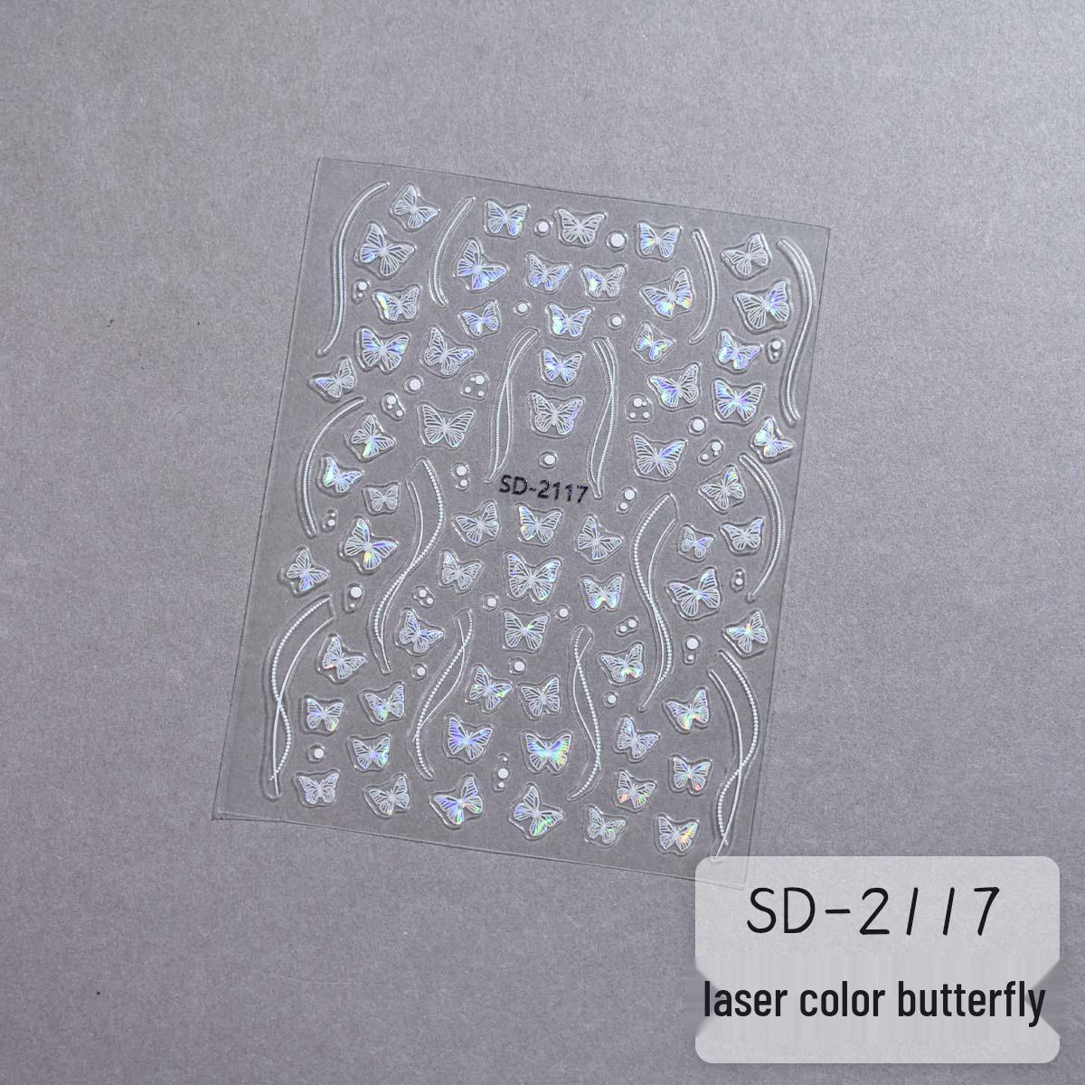 5D Laser Color Butterfly Nail Stickers: Shiny, Translucent, and Trending 3D Decals