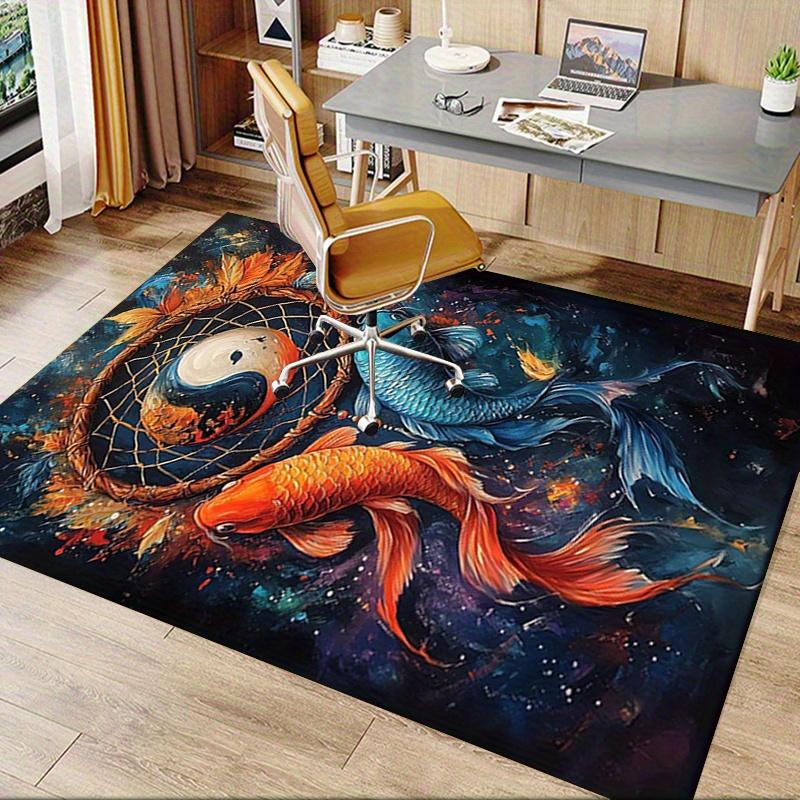 1pc Koi Fish,Yin Yang Symbol,Dreamcatcher Office Carpet Soft Polyester Entrance Carpet Washable Non