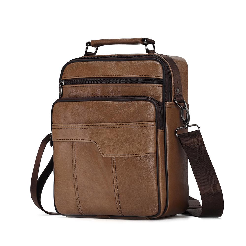 Herren Echtleder Vertikale Umhängetasche - Multifunktionale High-End Schultertasche für den lässigen Pendelverkehr