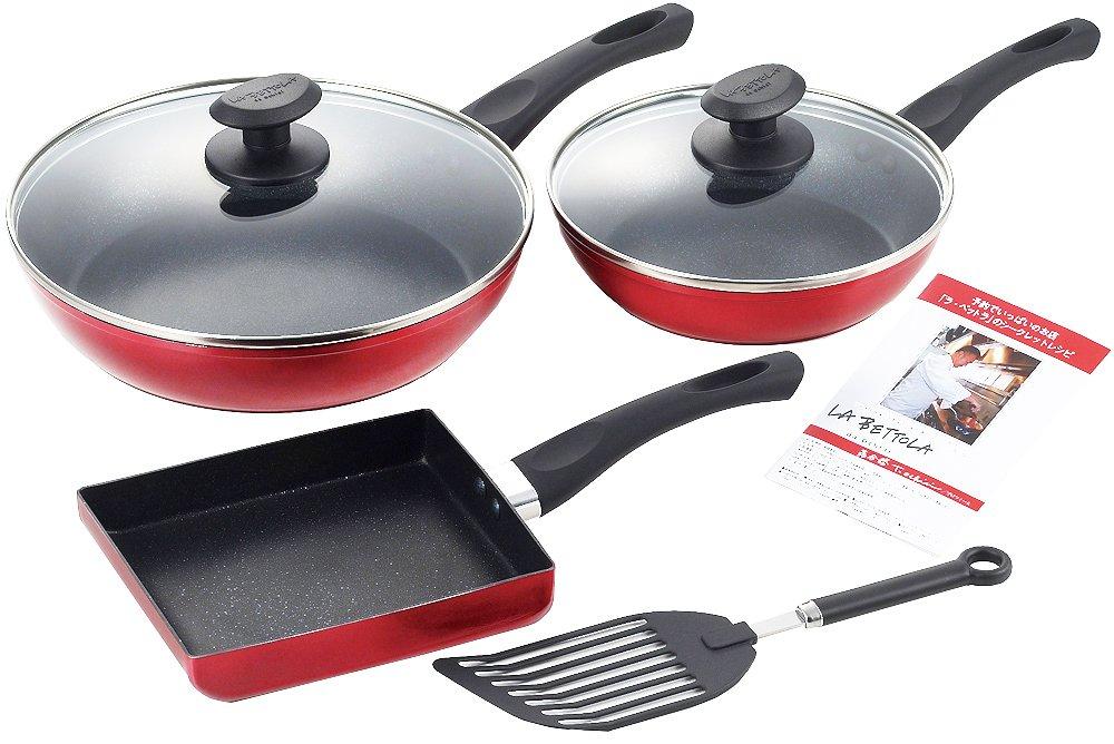 

Цутому Очиаи IH совместимая мраморная сковорода DX набор и 26 см сковороды с яйцом (крышки 20 см, сковорода, лопатка) LB-166