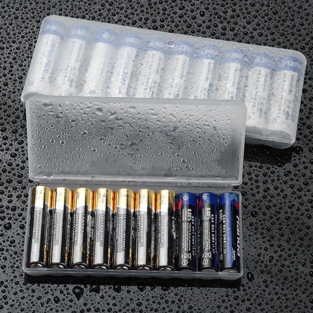 For AAA/AA/18650 10 Slots Battery Storage Box Clear Hard Plastic Battery Container Holder Case Waterproof Organizer Container