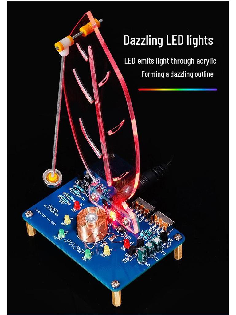 DIY Elektromagnetisches Schwebebausatz: Schwingendes Ornament mit fließenden Lichtern - Lötübung Wissenschaftliches Experiment
