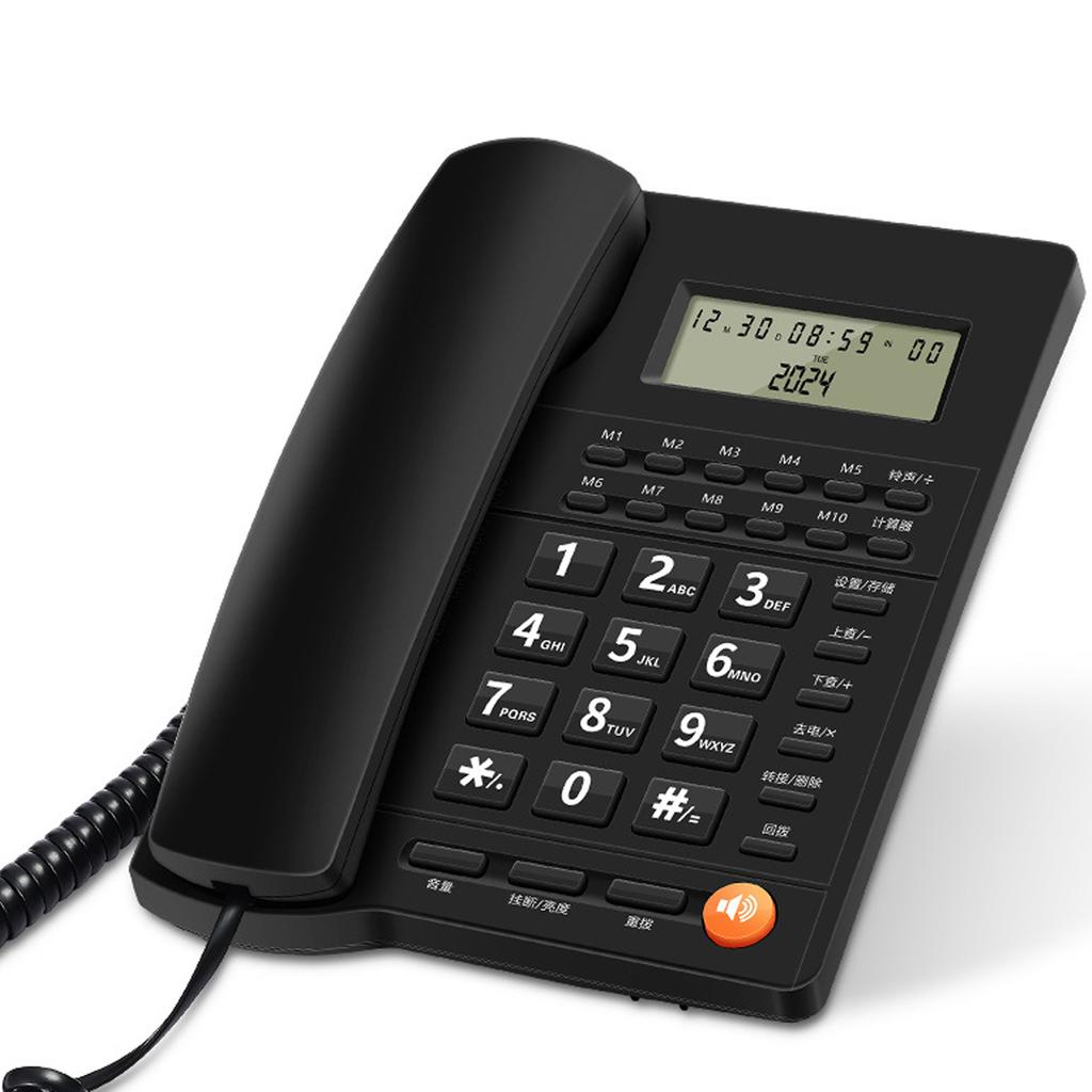Desk Corded Telephone With Display For Home/Hotel/Office Support Music On Hold Landline Phone Corded B