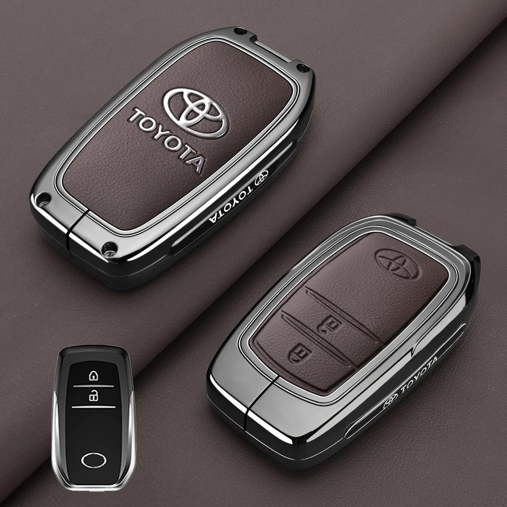 Car Key Case Cover Shell for Toyota Corolla SE 2023 Camry 50 55 TLC200 Yaris Land Cruiser Prado150 RAV4 Compatible with Multiple