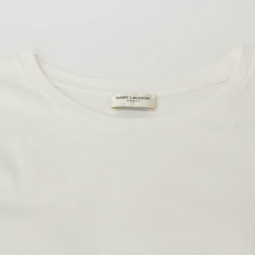 SAINT LAURENT PARIS 2017 464572 White Cotton Logo T-Shirt tops XS whiteUsed