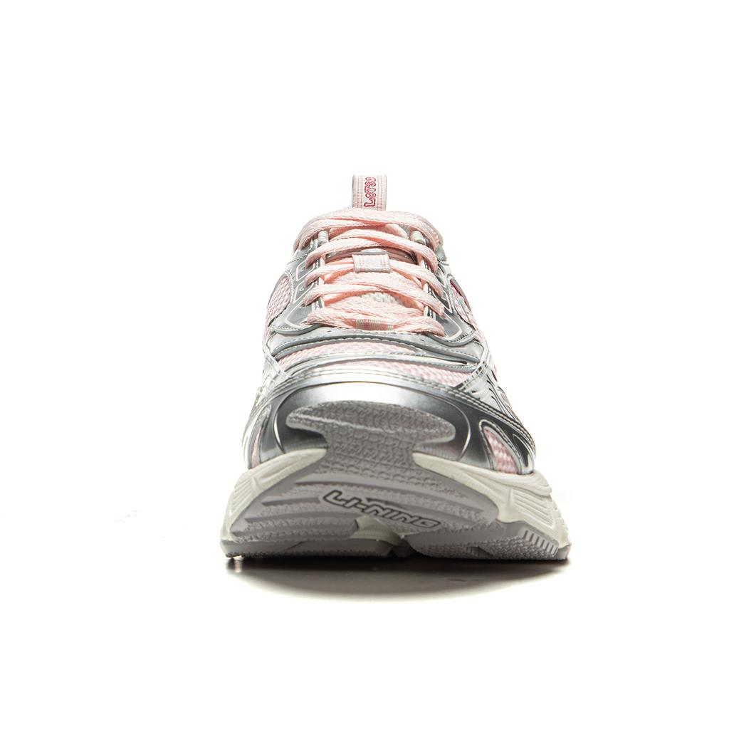 Li Ning Xingji Cushioning Abrasion Resistant Breathable Low Top Chunky Sneakers Women's Silver White Pink AGCV354-3