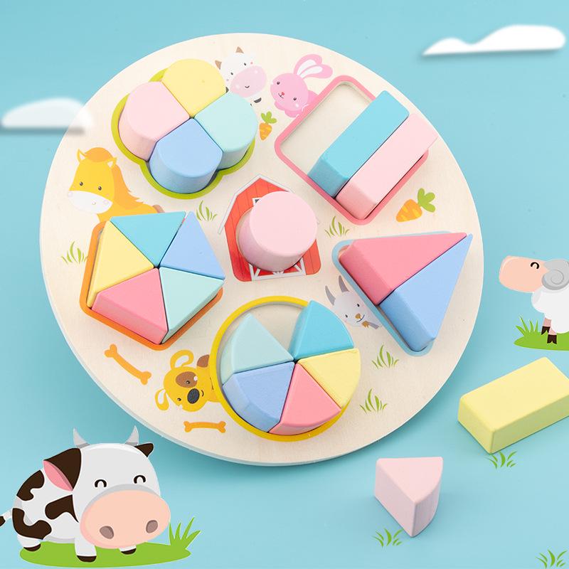 Children's Educational Shape Stacking Puzzle – Kindergarten Learning Board Blocks