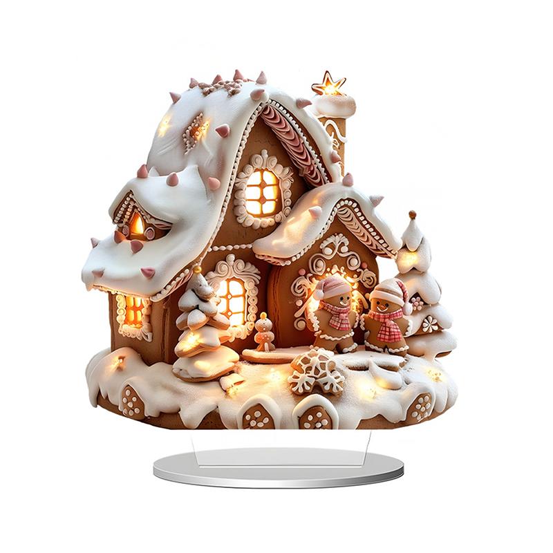 2025 Ny scen Julbordsdekoration Tillbehör 2D Platt Akryl För Hemmakontor Dekoration Festprydnad