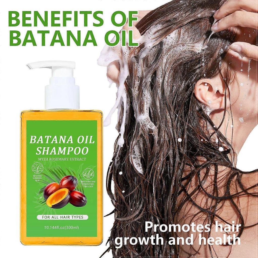 שמפו שמן בטאנה לצמיחת שיער, 300 מ"ל שמפו שמן בטאנה עם תמצית רוזמרין, מזין ומחדש שיער-רך ואוורירי לגברים ונשים