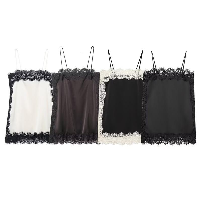 European and American Silk Satin Lace Top and Skirt - Autumn Collection