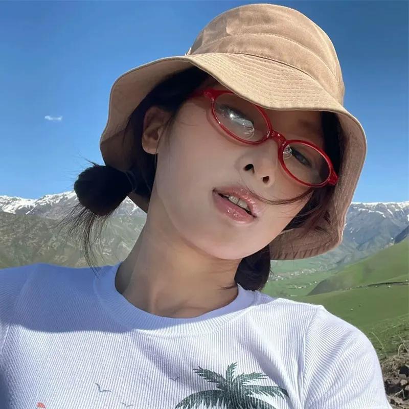 Retro Anti-blue Light Glasses Women Y2K Harajuku Red Green Square Frame Eyeglasses Reading Computer Spectacle Goggles Eyewears