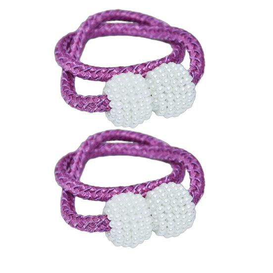 1 Pair Magnetic Curtain Tiebacks, Woven Rope Beaded Curtain Holders, Decorative Drapery Holdbacks for Living Room Bedroom