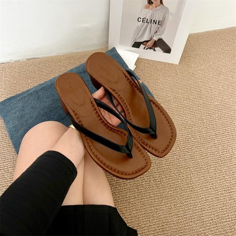 

Fashion Bailamos Round Heels Women Slippers Shoes Vacation Flip flops Summer Beach Female Fashion Shallow Ladies Heels Slides Slippers S 39 чёрный