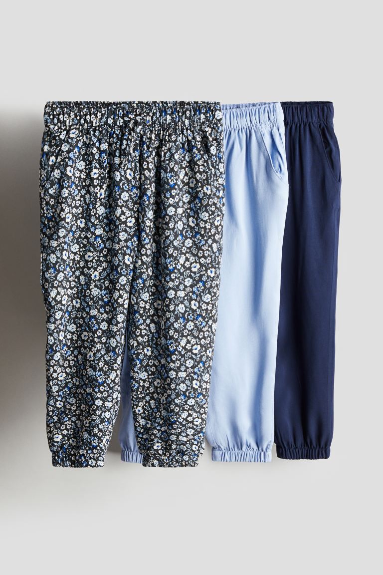 

Комплект из 3 спортивных брюк HM темно-синего цвета с цветочным принтом