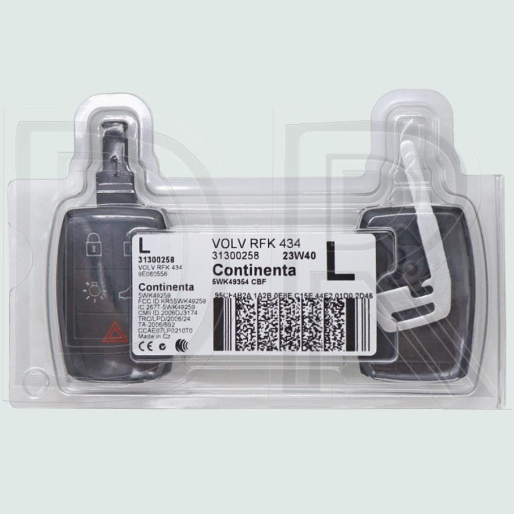 DR KR55WK49259 ID48 Chip 433-434FSK PFK 31300258 Car Remote Control Key For Volvo C30 V40 S40 V50 D5 S60 C70 V70 XC90