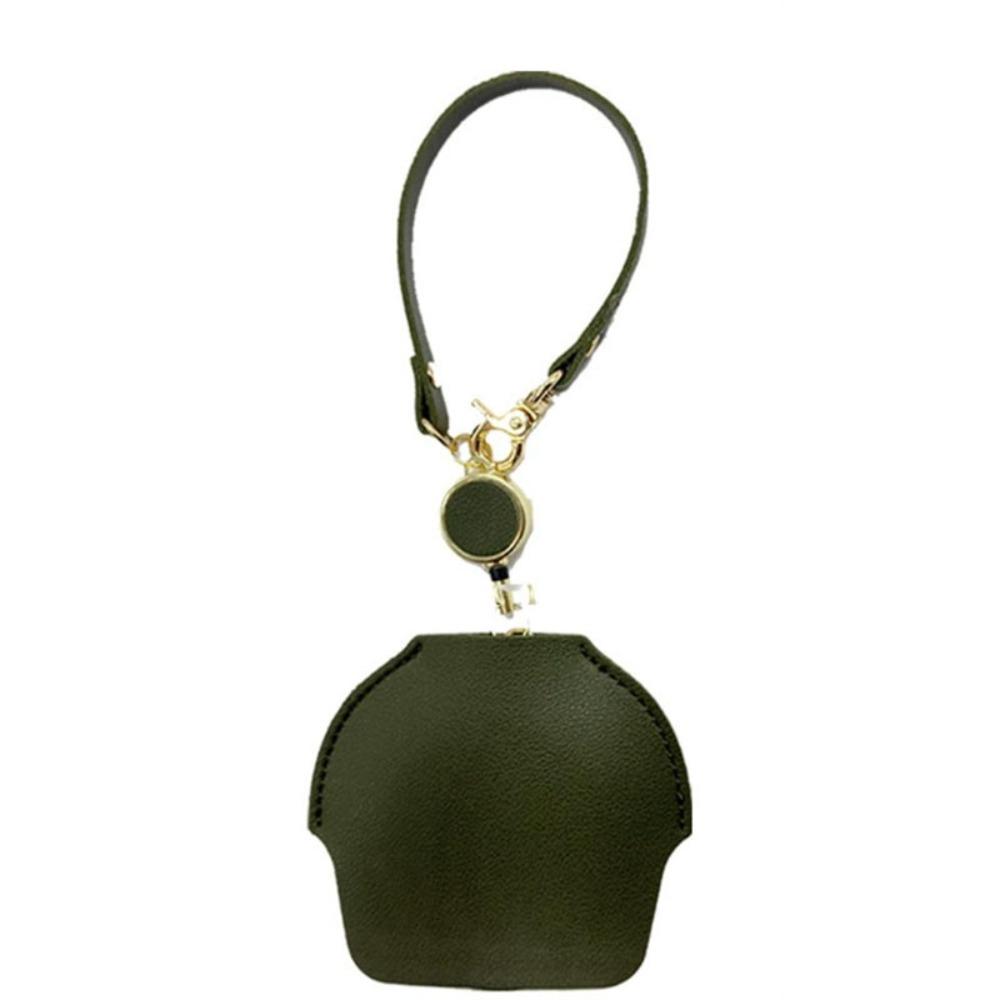 Extendable Reading Magnifying Glass Easy-pull Buckle PU Leather Key Chain  Seniors