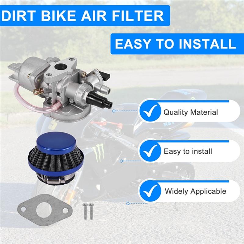 Mini Moto Kids Atv Quad Dirt Pocket Bike Compatible 42MM Air Filter+ Carburetor Kit For 2 Stroke 47Cc 49Cc Engines