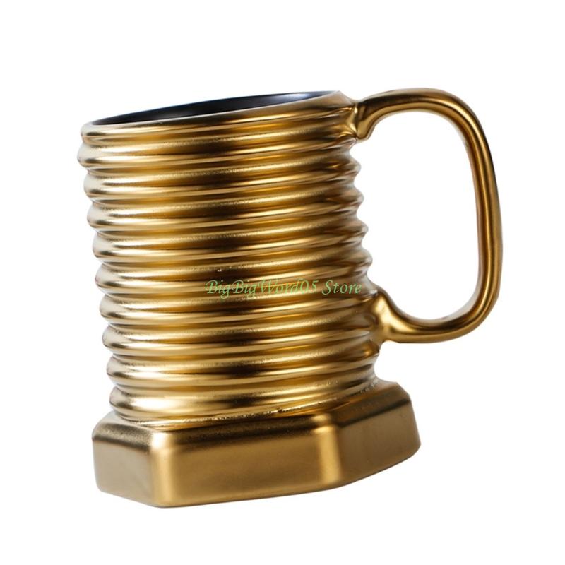 24TE Multifunctional Ceramic Coffee Mug Screw Ergonomic Grip Suitable for Gift