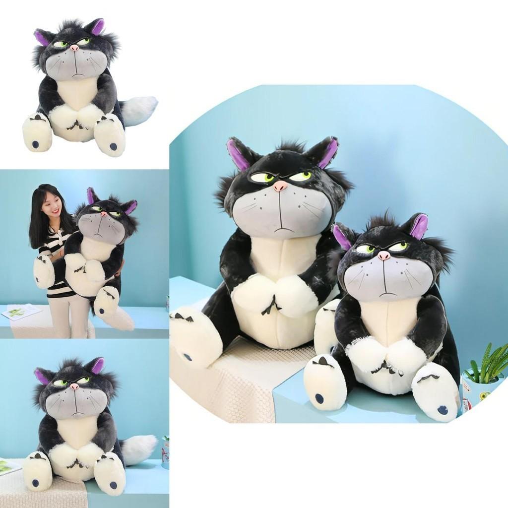Cute Grey Short Plush Lucife Cat Doll Stuffed Animal Toy For Teenagers 30/45/60/80cm