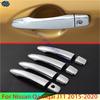 For Nissan Qashqai J11 2015- Car Accessories ABS Chrome Door Handle Cover Without Smart Key Hole Catch Cap Trim Molding 2018